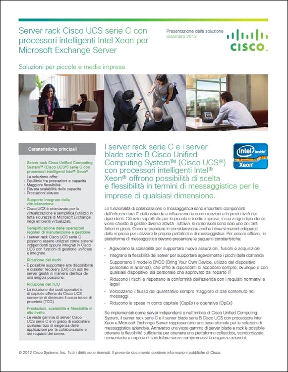 Cisco-Server rack UCS per Microsoft Exchange Server